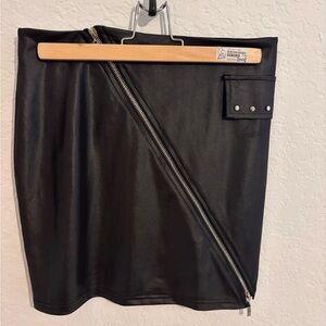 Black Skirt with Silver Zipper